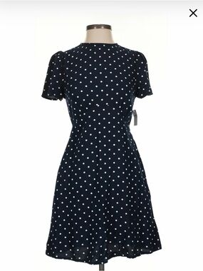 New Old Navy Navy and White Polka Dot Dress
